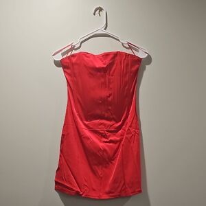 Red Corset Strapless Mini Dress